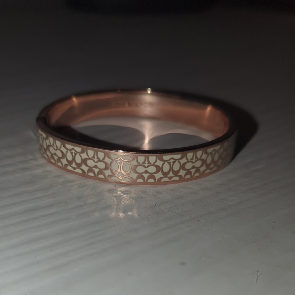Coach Rose Gold and Cream Bracelet